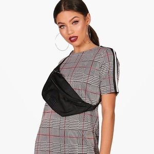 Lia Checked Sports Trim Detail Bodycon Dress